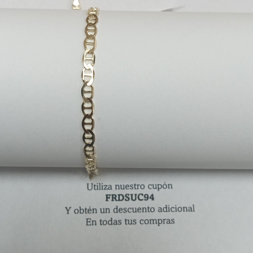PULSERAS TEJIDO MARINERA ORO 14K 16 CM 3 GR (NUEVO)