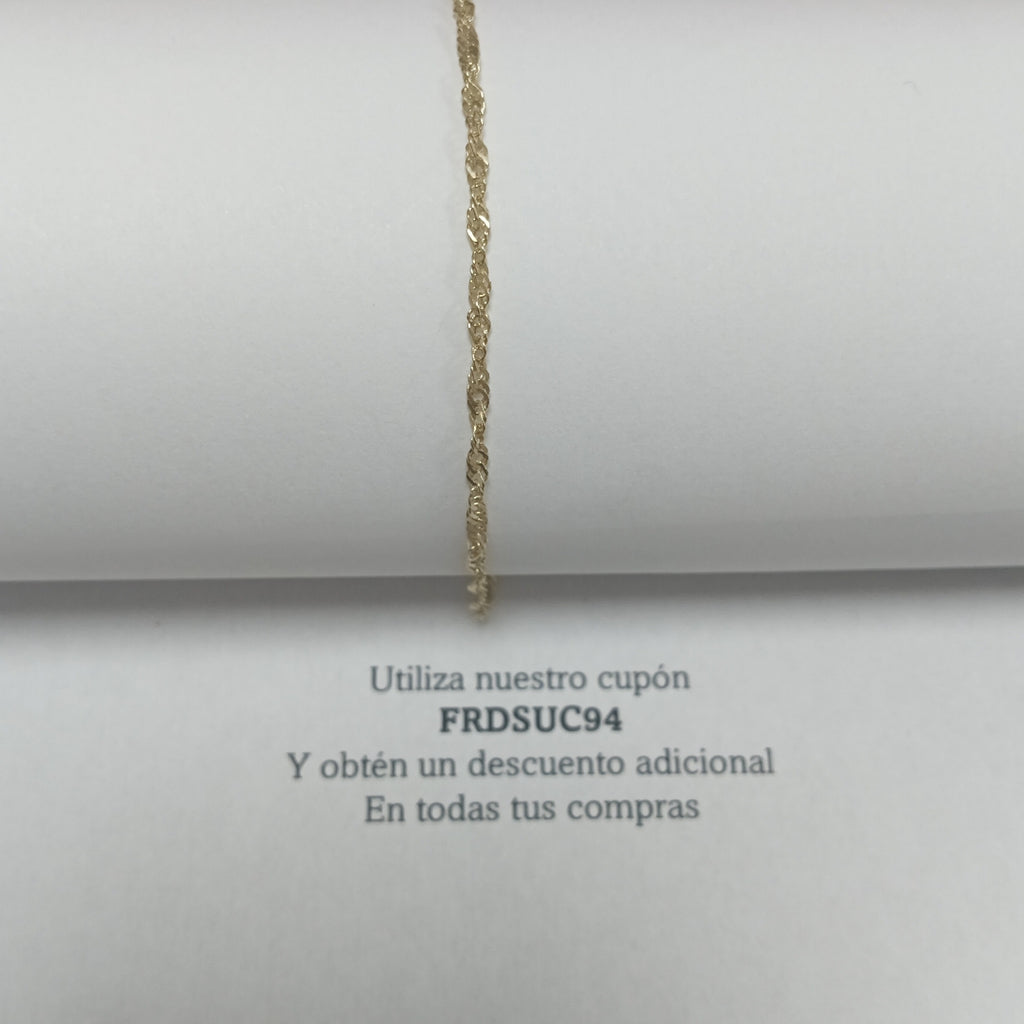 PULSERAS TEJIDO MEDIO TZL ORO 14K 18 CM 1.3 GR (NUEVO)