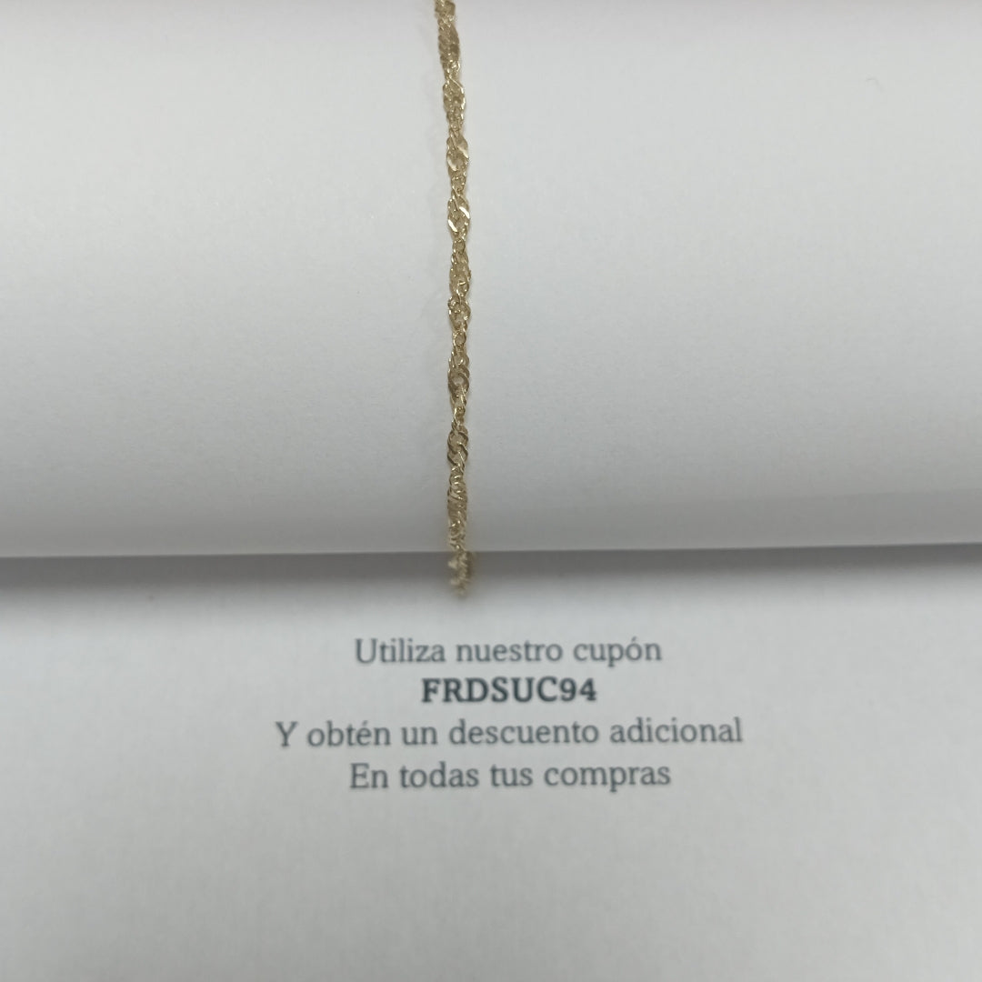 PULSERAS TEJIDO MEDIO TZL ORO 14K 18 CM 1.3 GR (NUEVO)