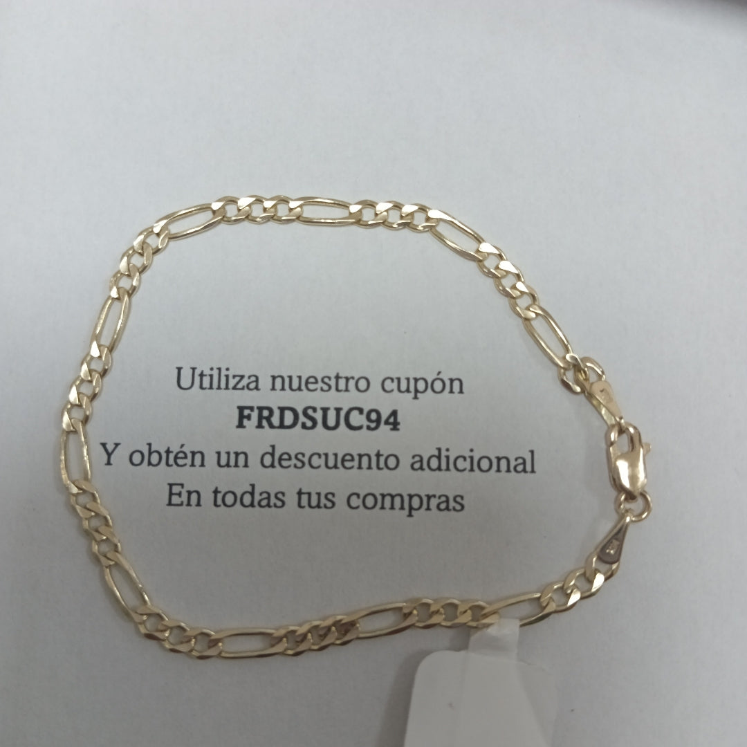 PULSERAS TEJIDO 3X1 ORO 14K 18 CM 2.9 GR (NUEVO)