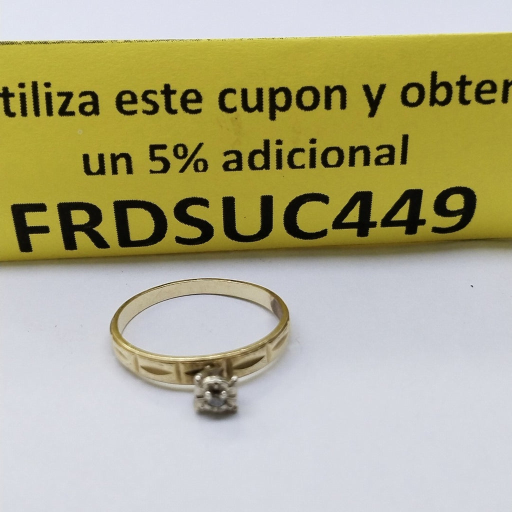 ANILLITO, SOLITARIO ORO 14 K 1.7 GRMS (SEMINUEVO)