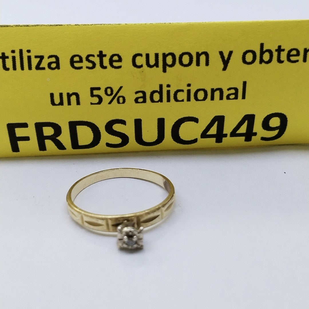 ANILLITO, SOLITARIO ORO 14 K 1.7 GRMS (SEMINUEVO)