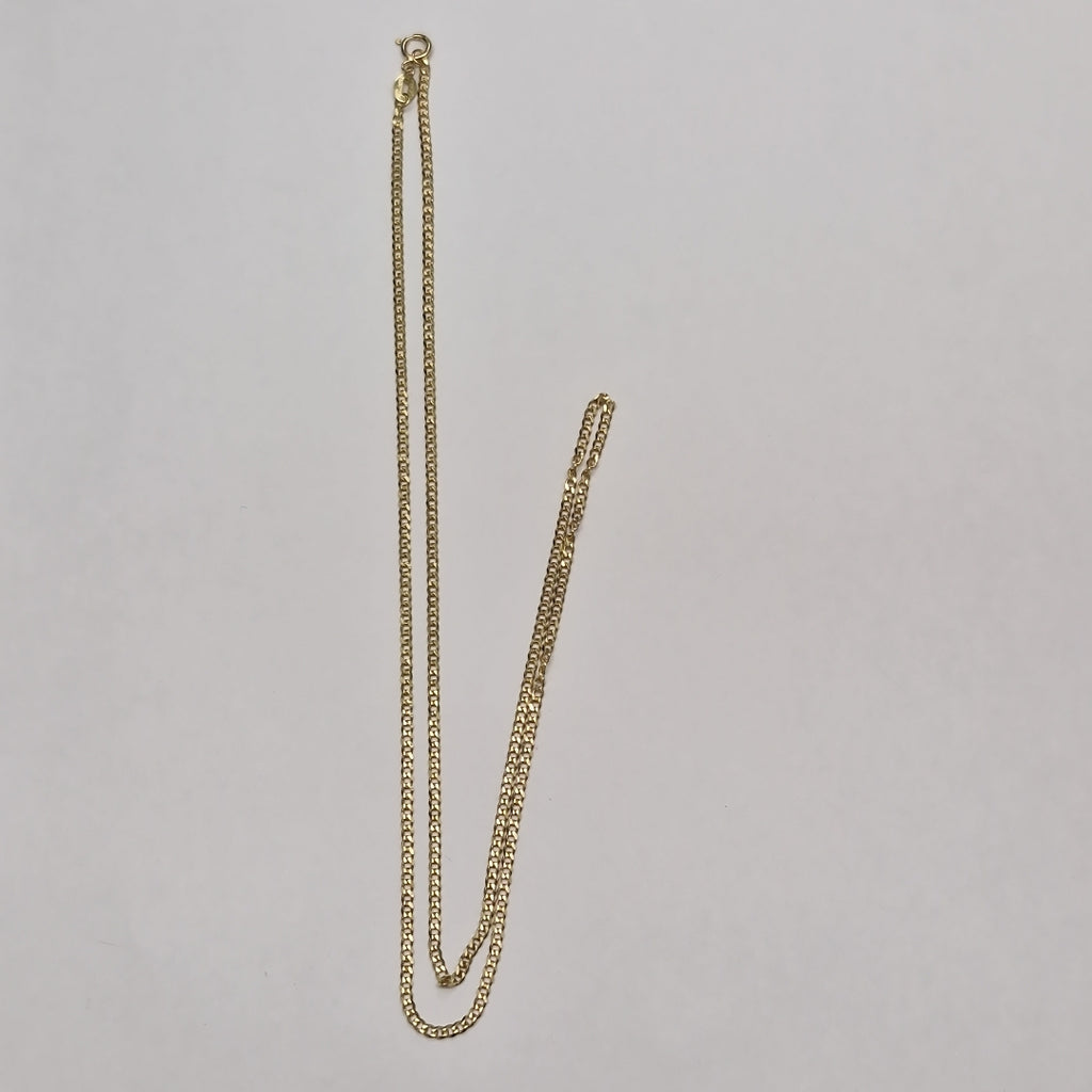 CADENAS TEJIDO BARBADA ORO 10K 55 CM 3.8 GR (NUEVO)