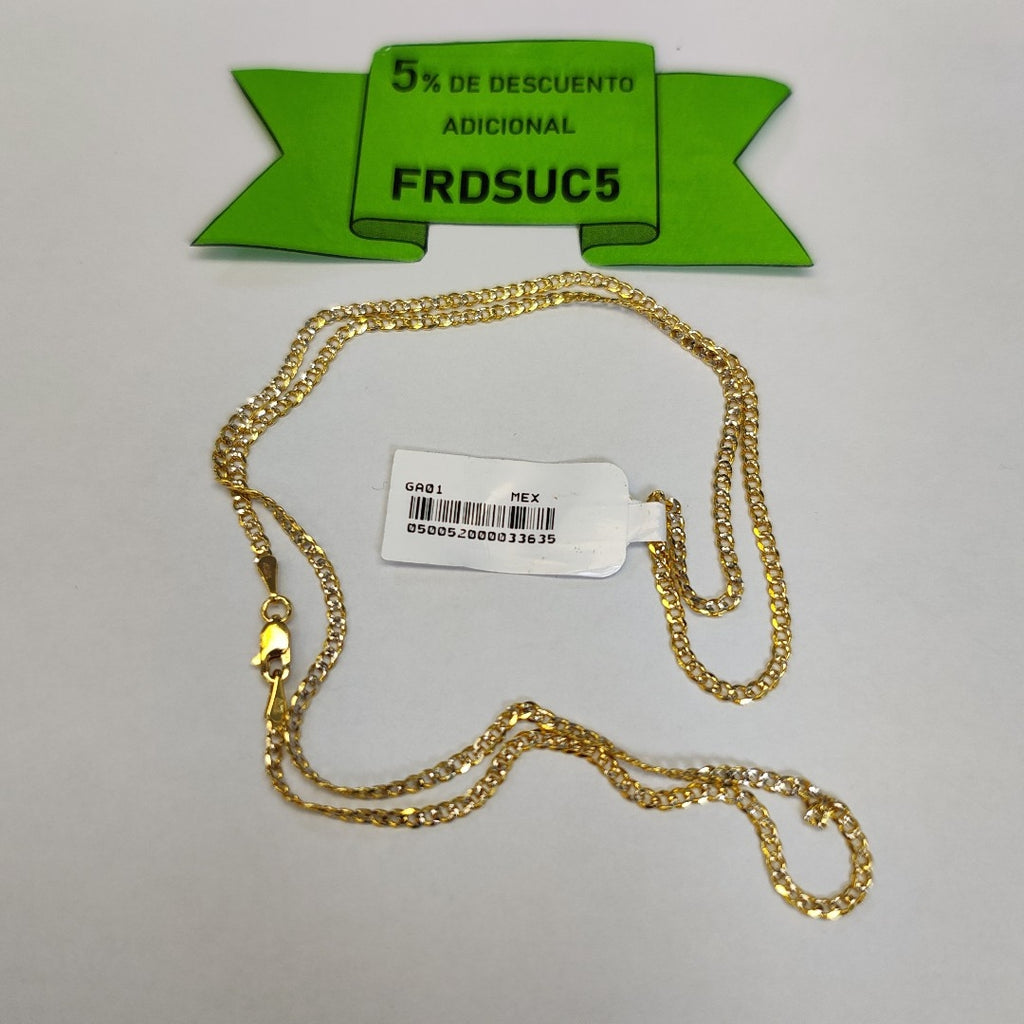 CADENAS BARBADA DIAMANTADA ORO 14K 55 CM 5.7 GR (NUEVO)