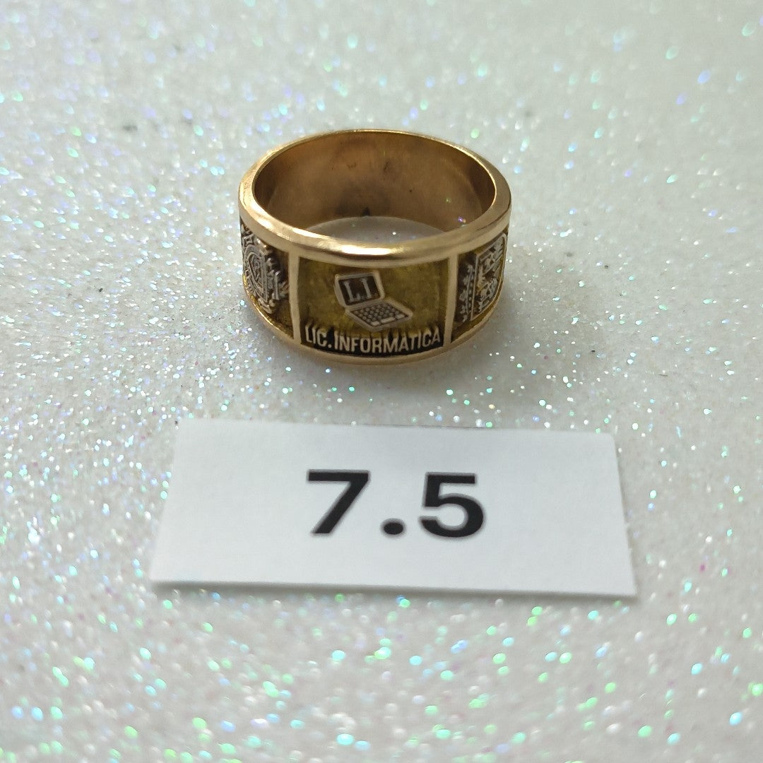 ANILLO DE GRADUACIÓN ORO 8 K 7,90 GRMS (SEMINUEVO)