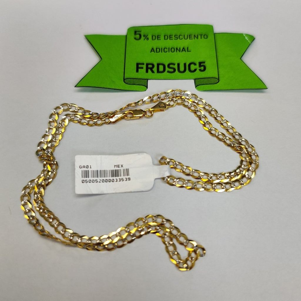 CADENAS BARBADA DIAMANTADA ORO 14K 55 CM 8.8 GR (NUEVO)