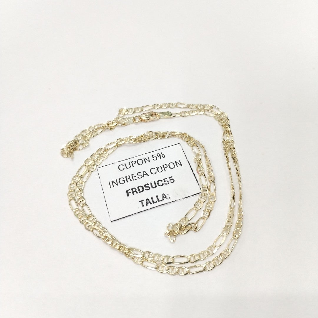 CADENAS TEJIDO FIGARO GUCHI ORO 10K 60 CM 5.3 GR (NUEVO)