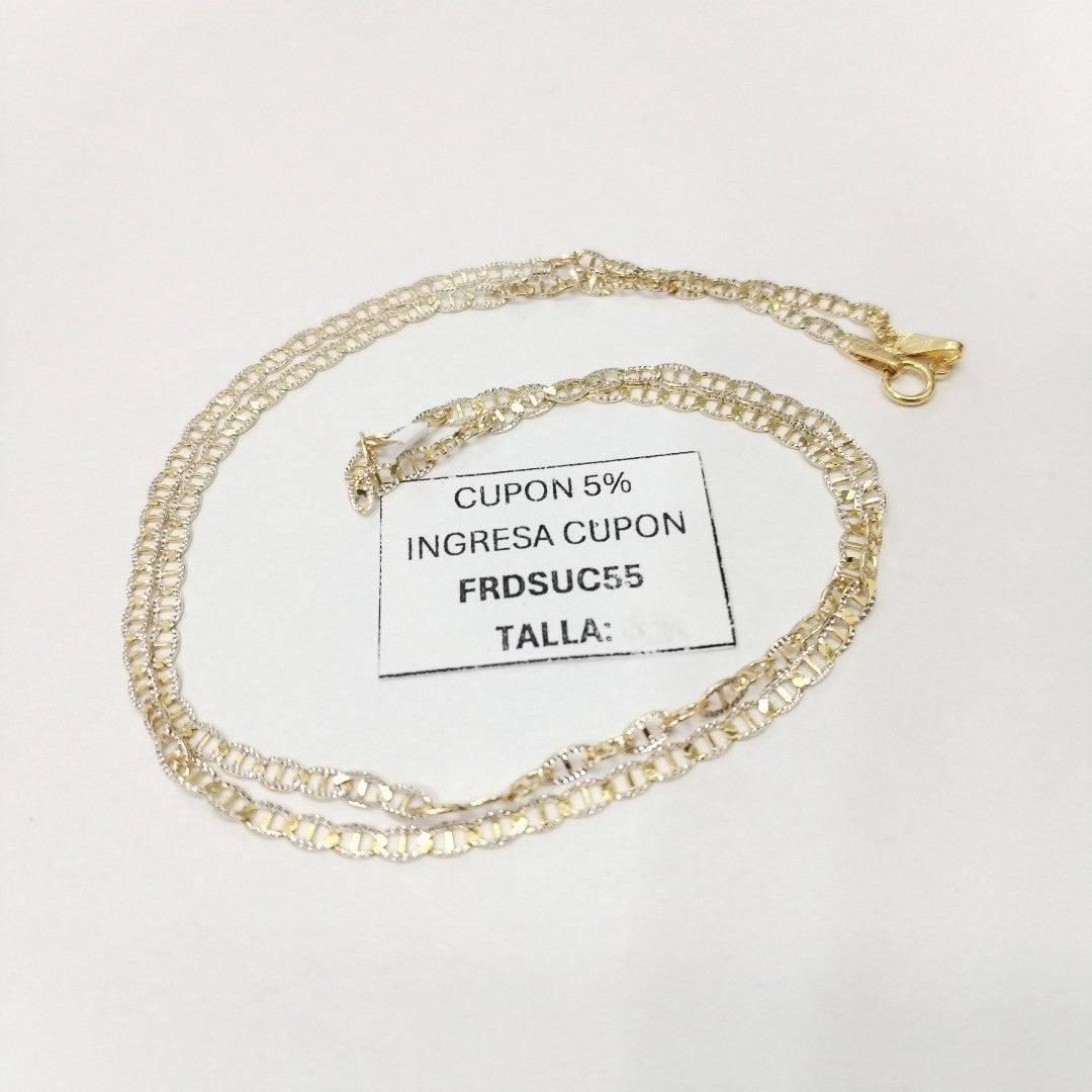 CADENAS TEJIDO GUCHI DIAMANTADO ORO 10K 55 CM 3.9 GR (NUEVO)
