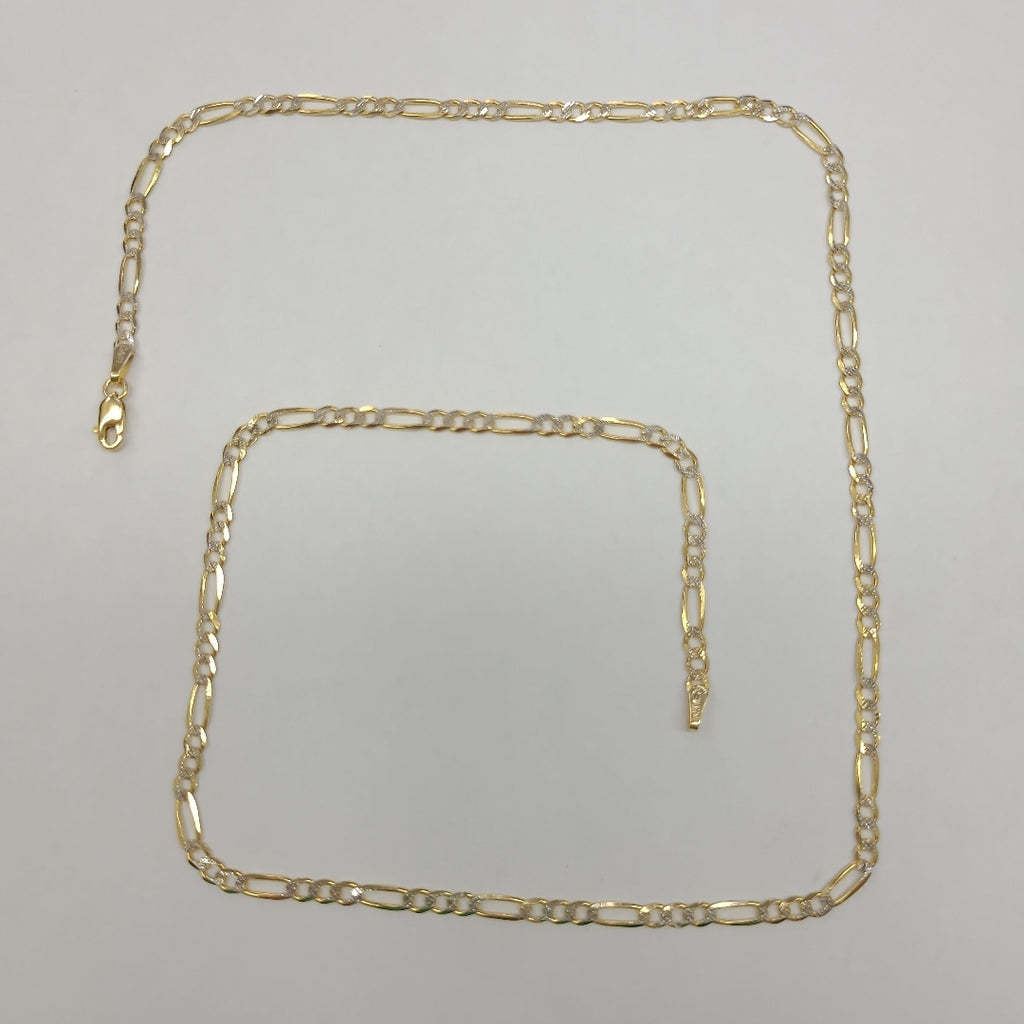 CADENAS TEJIDO 3X1 DIAMANTADO ORO 10K 50 CM 5.6 GR (NUEVO)