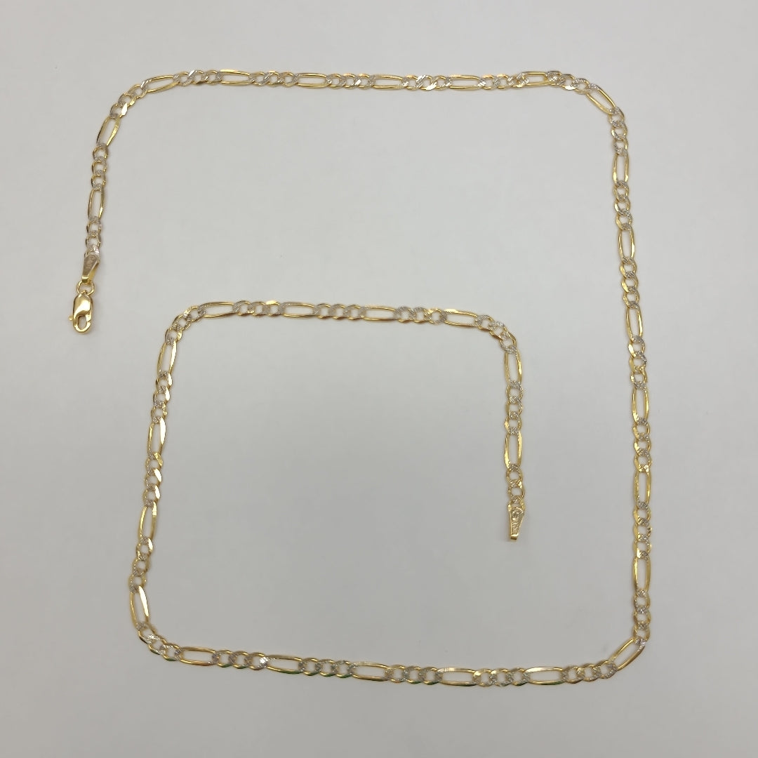 CADENAS TEJIDO 3X1 DIAMANTADO ORO 10K 50 CM 5.6 GR (NUEVO)