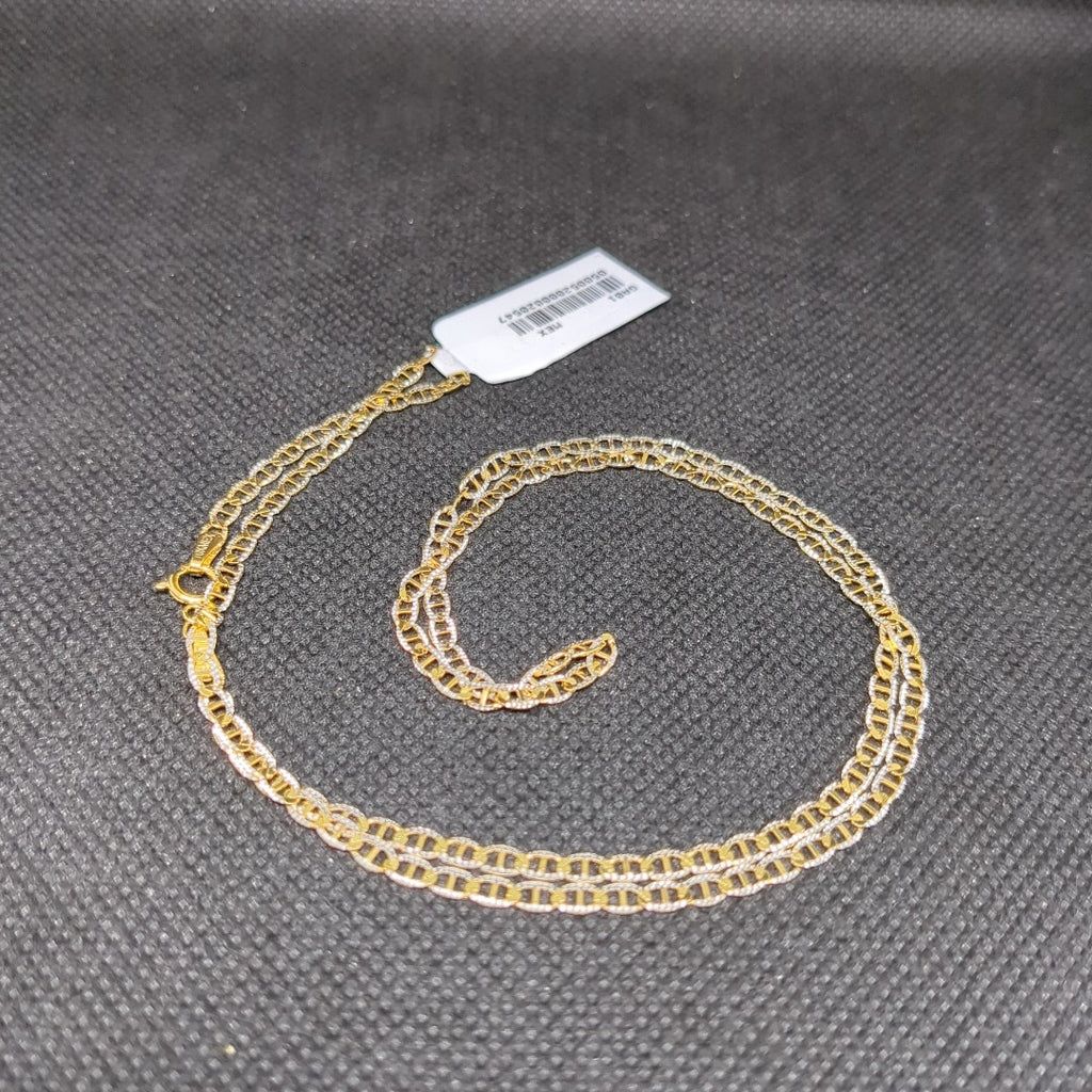 CADENAS TEJIDO GUCHI DIAMANTADO ORO 10K 55 CM 3.9 GR (NUEVO)