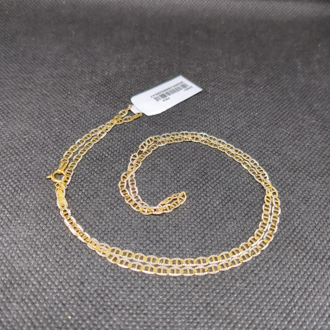 CADENAS TEJIDO GUCHI DIAMANTADO ORO 10K 55 CM 3.9 GR (NUEVO)