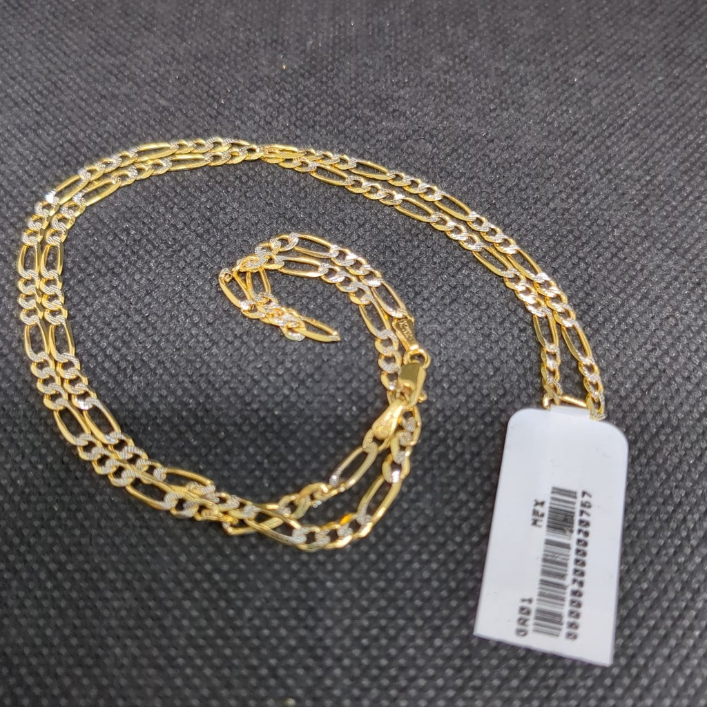 CADENAS TEJIDO 3X1 DIAMANTADO ORO 10K 55 CM 6.4 GR (NUEVO)