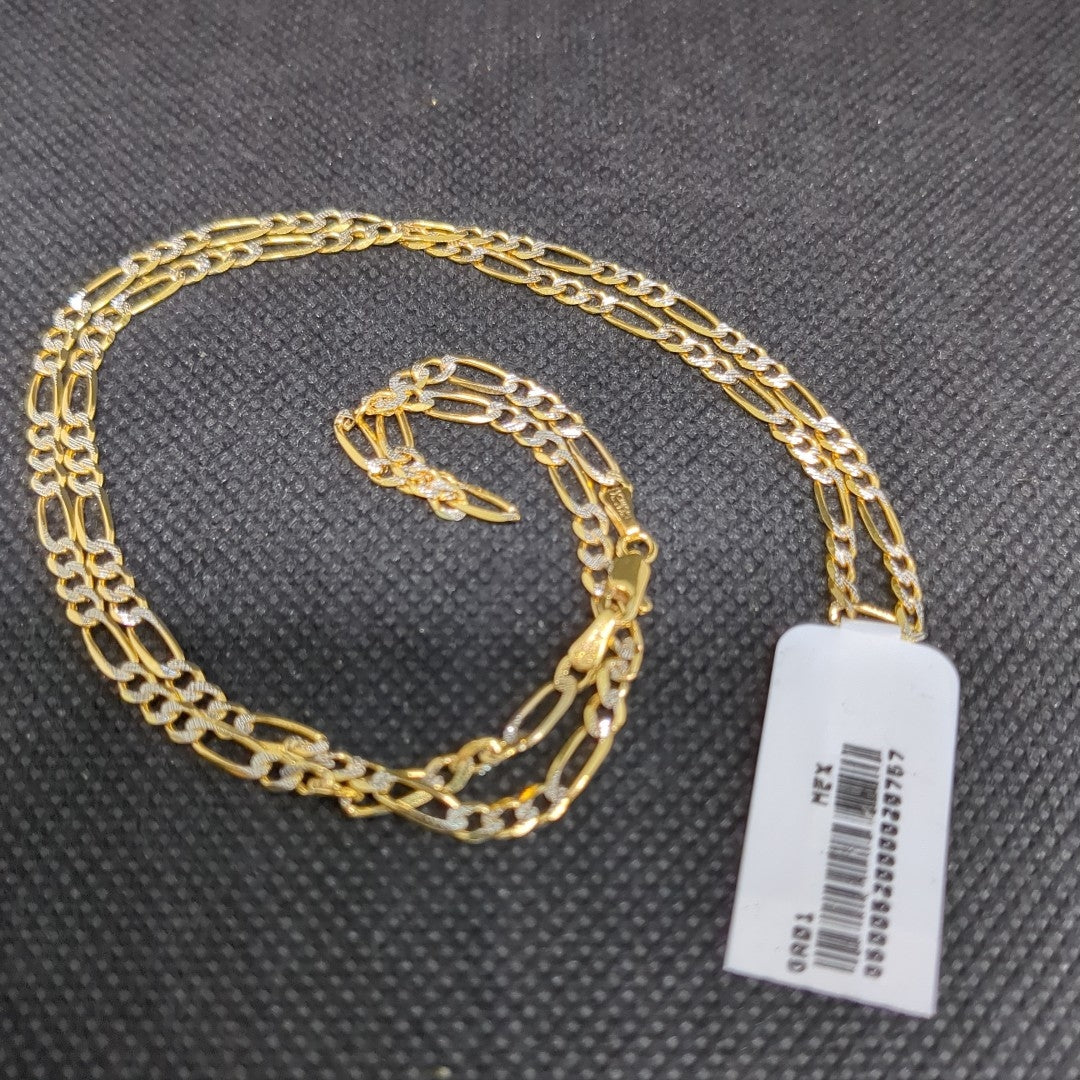 CADENAS TEJIDO 3X1 DIAMANTADO ORO 10K 55 CM 6.4 GR (NUEVO)