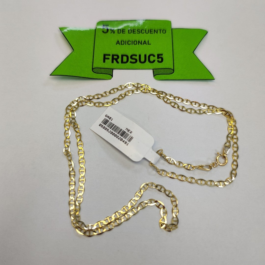 CADENAS TEJIDO GUCHI ORO 10K 55 CM 3.9 GR (NUEVO)