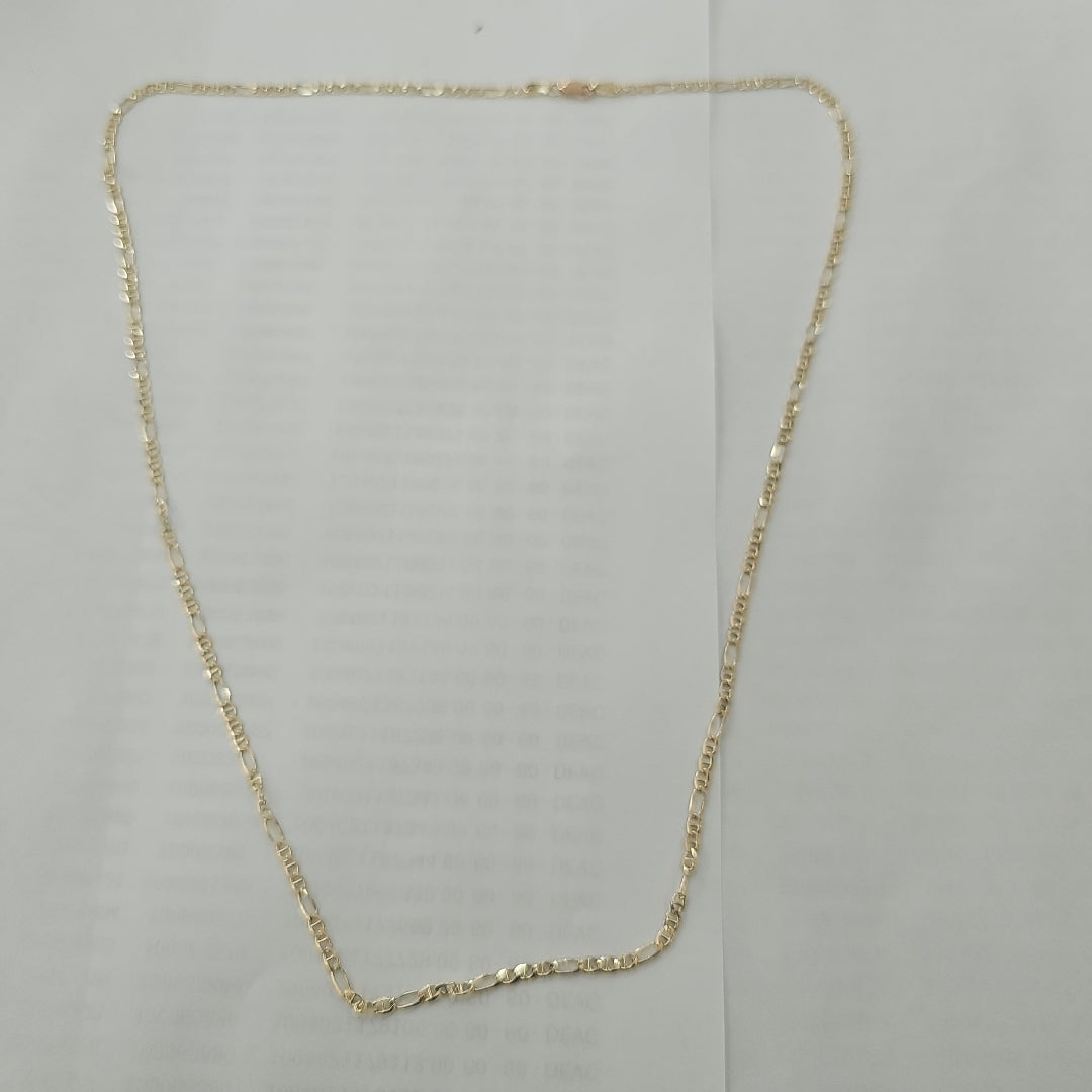 CADENAS TEJIDO FIGARO GUCHI ORO 10K 60 CM 5.3 GR (NUEVO)