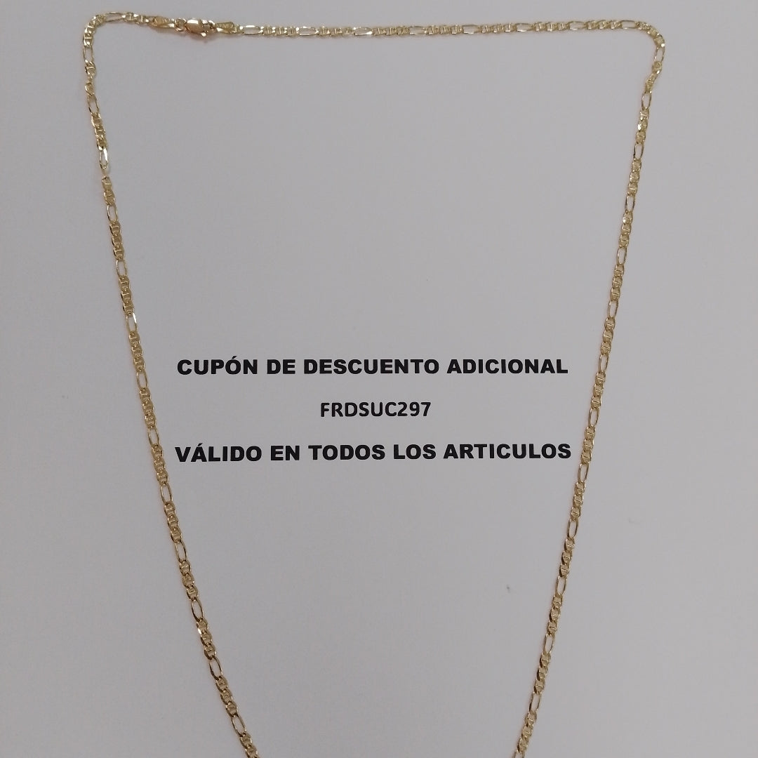 CADENAS TEJIDO FIGARO GUCHI ORO 10K 60 CM 5.3 GR (NUEVO)