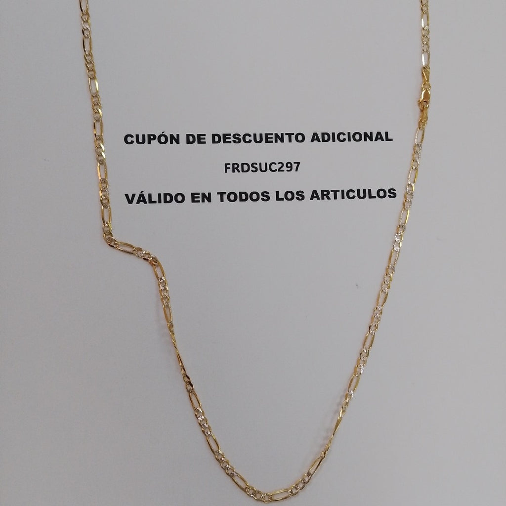 CADENAS TEJIDO 3X1 DIAMANTADO ORO 10K 60 CM 6.7 GR (NUEVO)