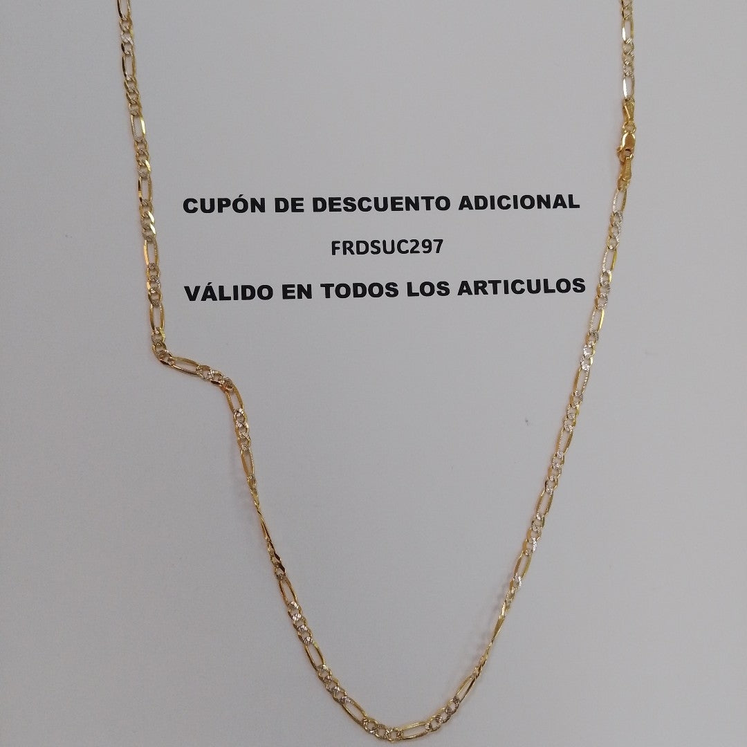 CADENAS TEJIDO 3X1 DIAMANTADO ORO 10K 60 CM 6.7 GR (NUEVO)