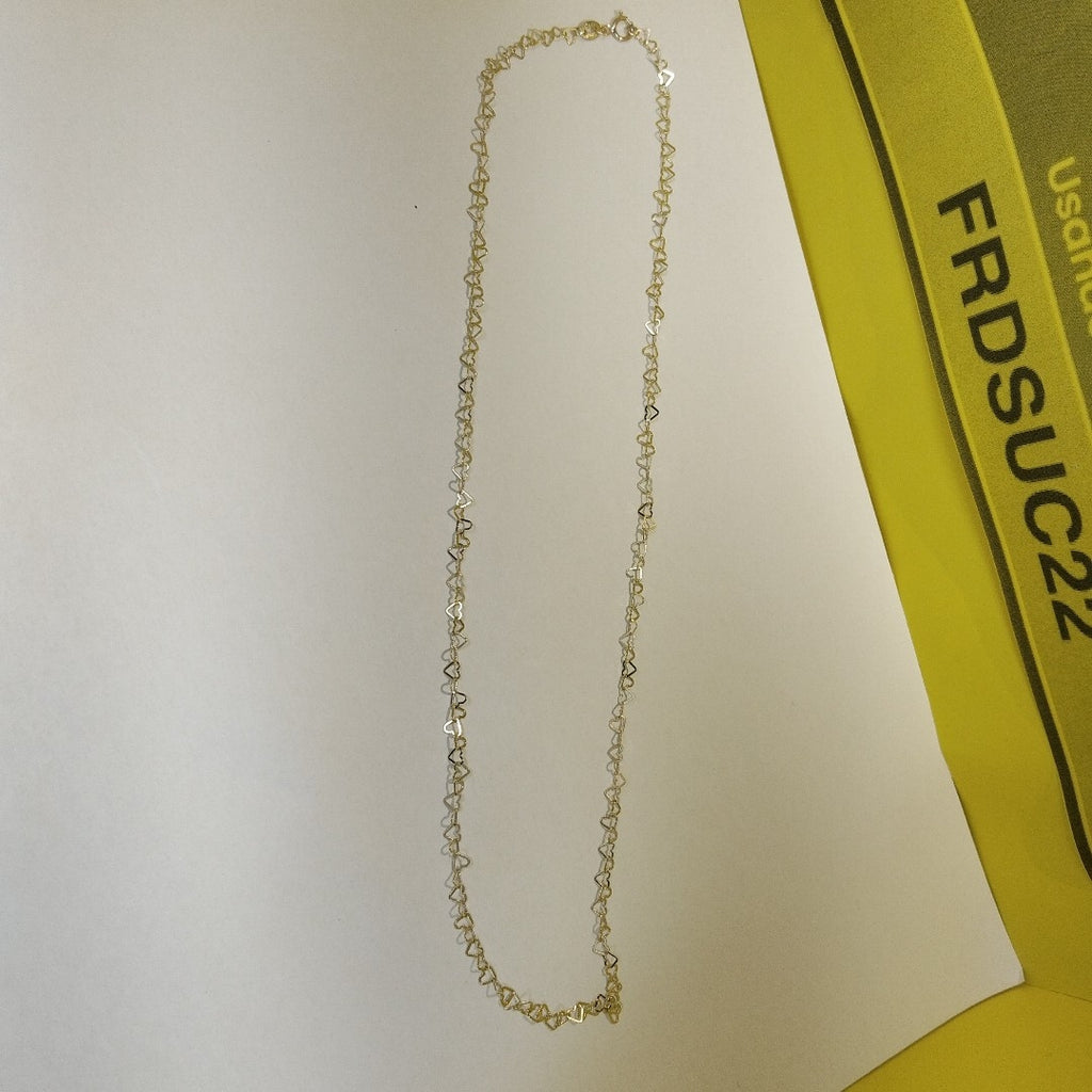 CADENAS TEJIDO CORAZONES ORO 10K 50 CM 2.5 GR (NUEVO)