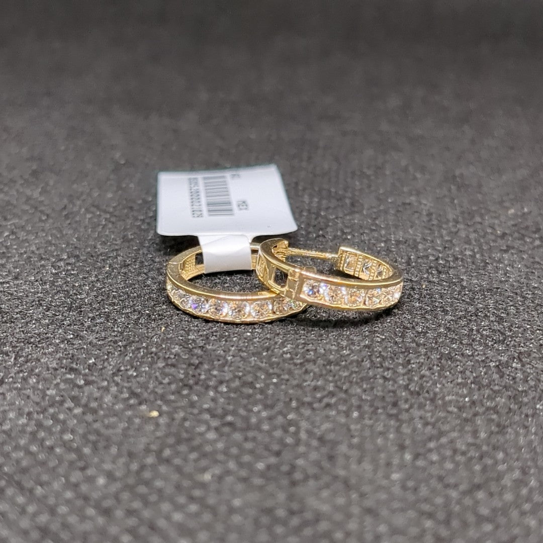 ARETES ARRACADAS C/CIRCONIAS ORO 10K 1.6 GR (NUEVO)
