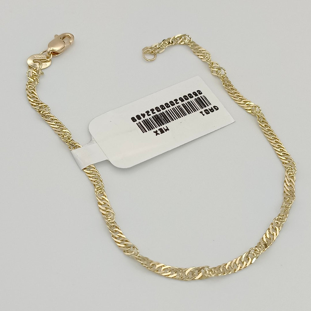 PULSERAS TEJIDO MEDIO TZL ORO 14K 18 CM 1.8 GR (NUEVO)