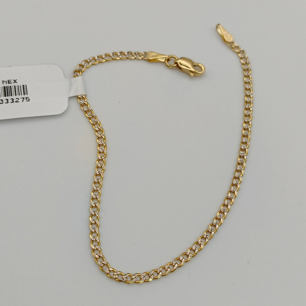 PULSERAS BARBADA DIAMANTADA ORO 14K 18 CM 2.2 GR (NUEVO)