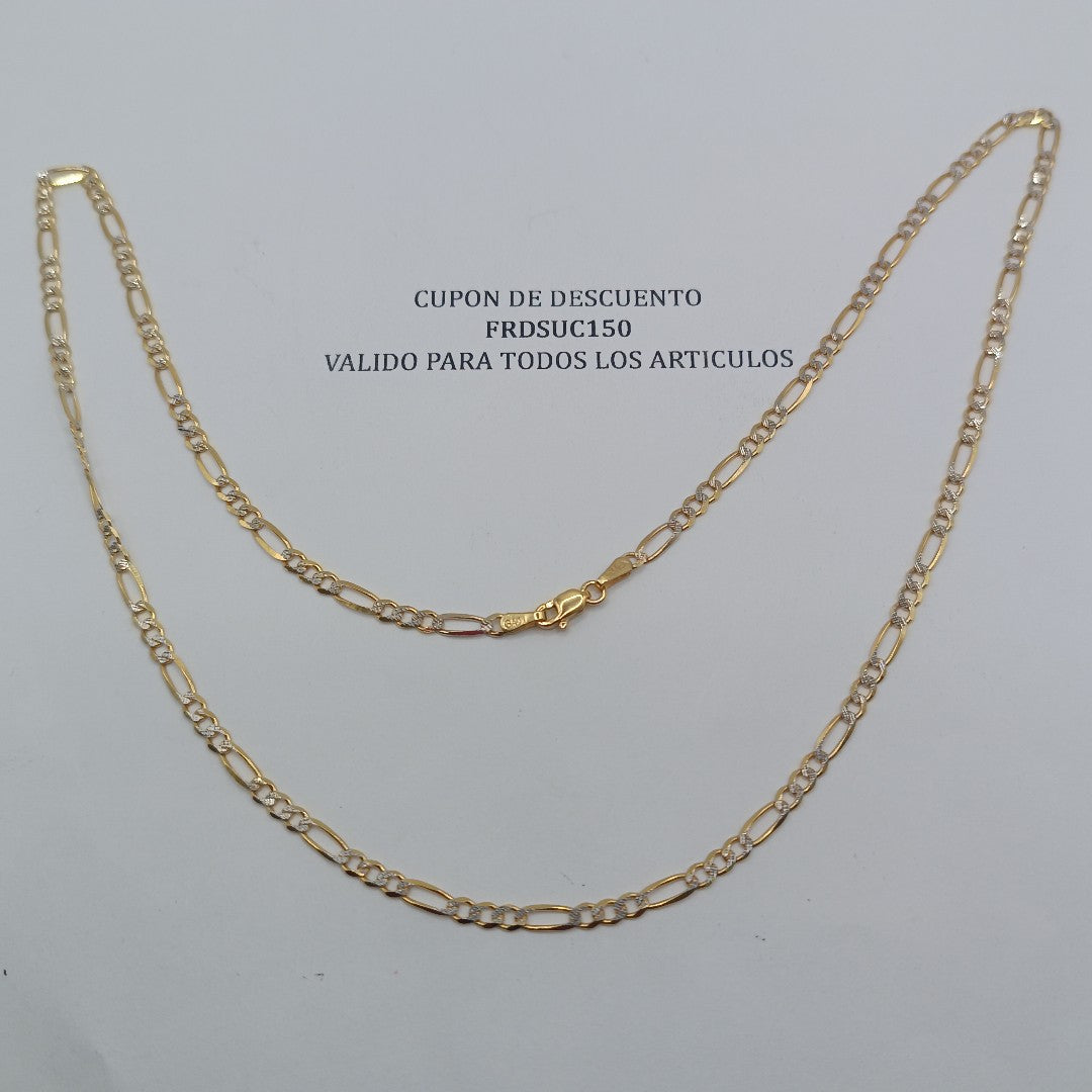 CADENAS TEJIDO 3X1 DIAMANTADO ORO 10K 55 CM 6.5 GR (NUEVO)