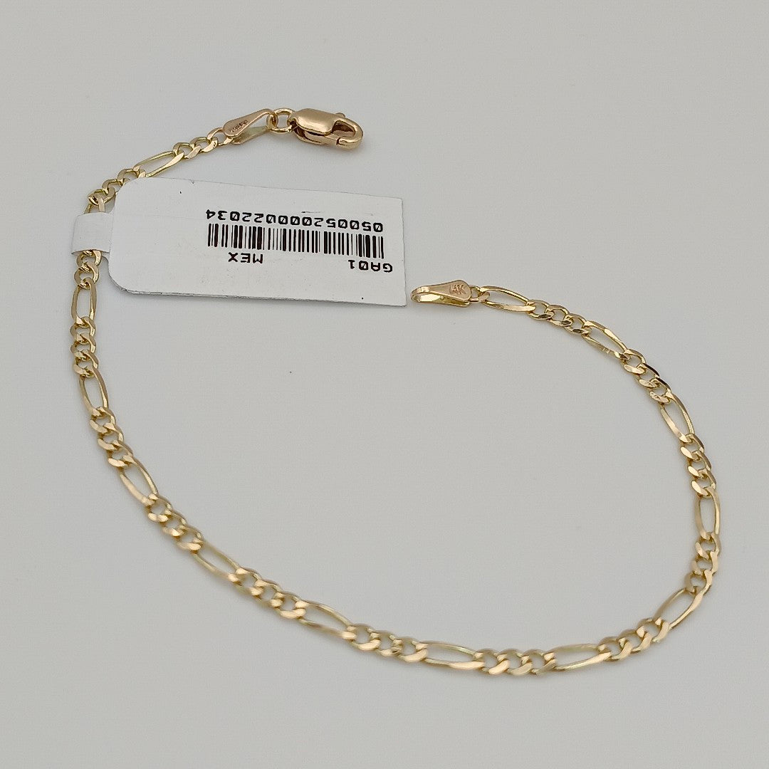 PULSERAS TEJIDO 3X1 ORO 14K 18 CM 1.9 GR (NUEVO)