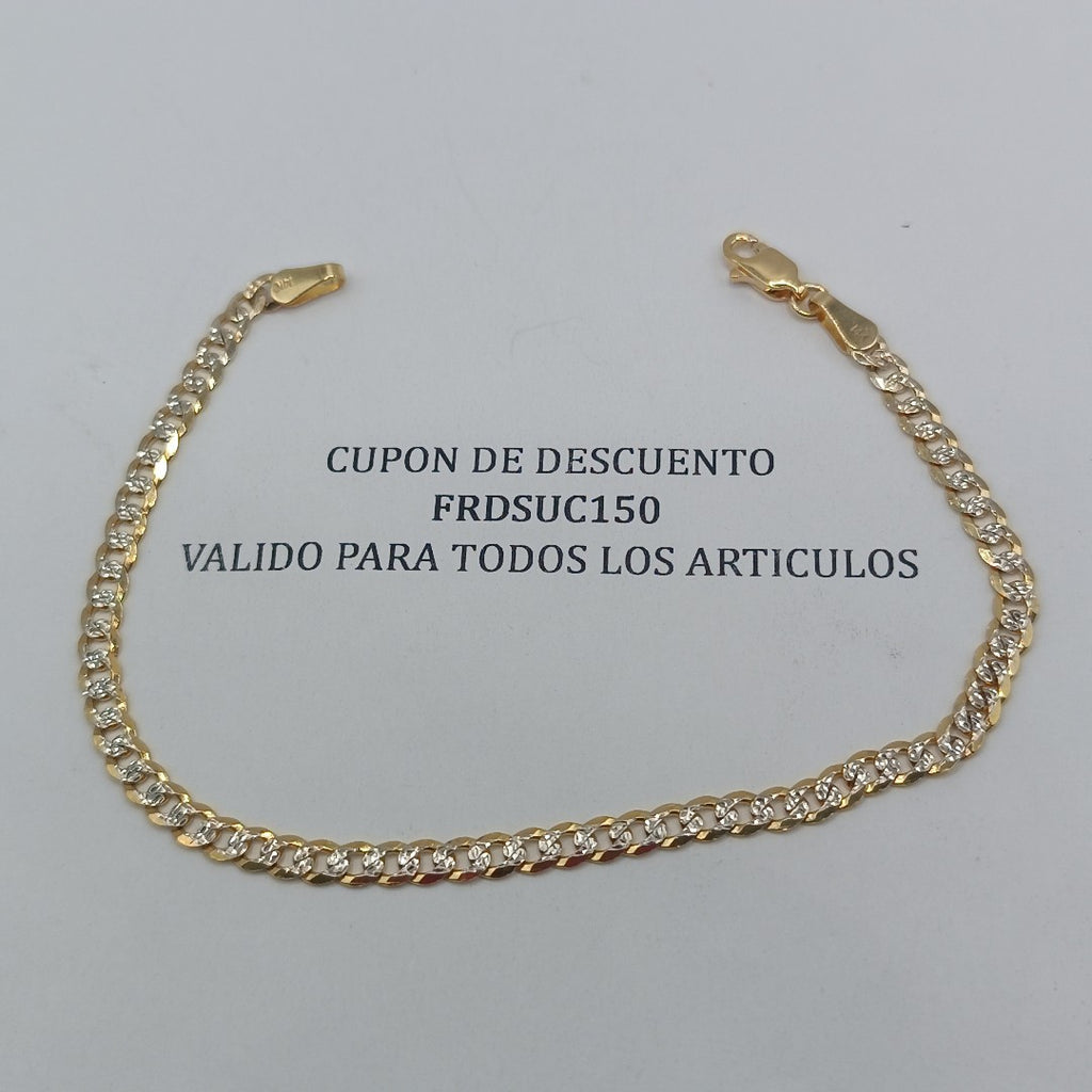 PULSERAS TEJIDO BARBADA ORO 14K 20 CM 4.9 GR (NUEVO)