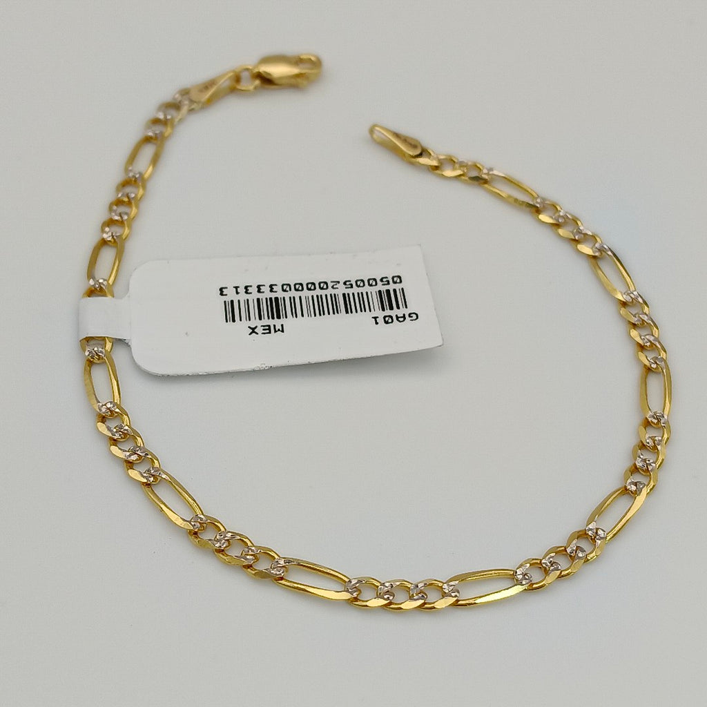 PULSERAS 3X1 DIAMANTADA ORO 14K 18 CM 3 GR (NUEVO)