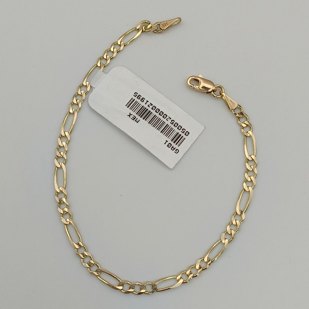 PULSERAS TEJIDO 3X1 ORO 14K 18 CM 2.8 GR (NUEVO)