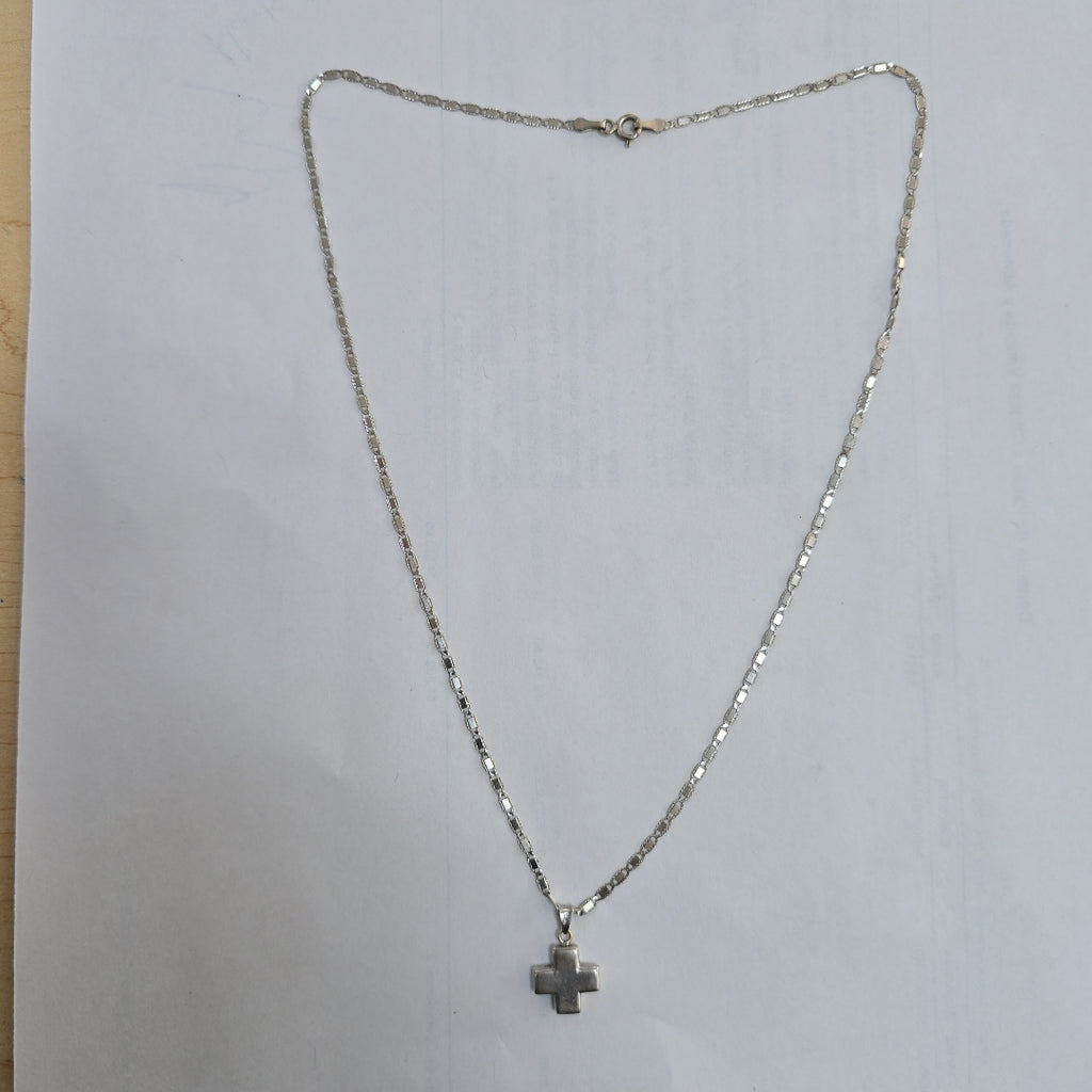 CADENA, CRUZ ORO BLANCO 14 K 3.4 GRMS (SEMINUEVO)