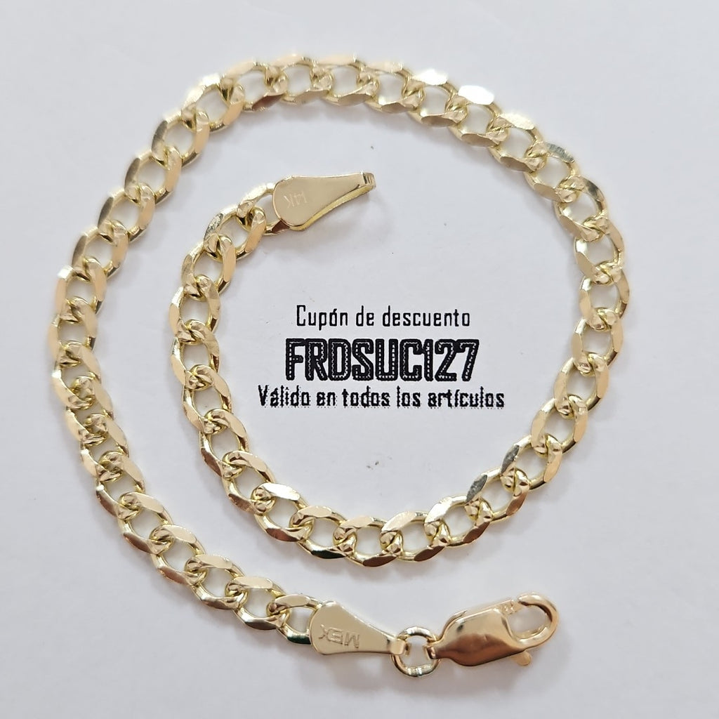 PULSERAS BARBADA ORO 14K 18 CM 4.6 GR (NUEVO)