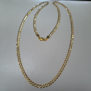 CADENAS BARBADA DIAMANTADA ORO 14K 60 CM 9.5 GR (NUEVO)