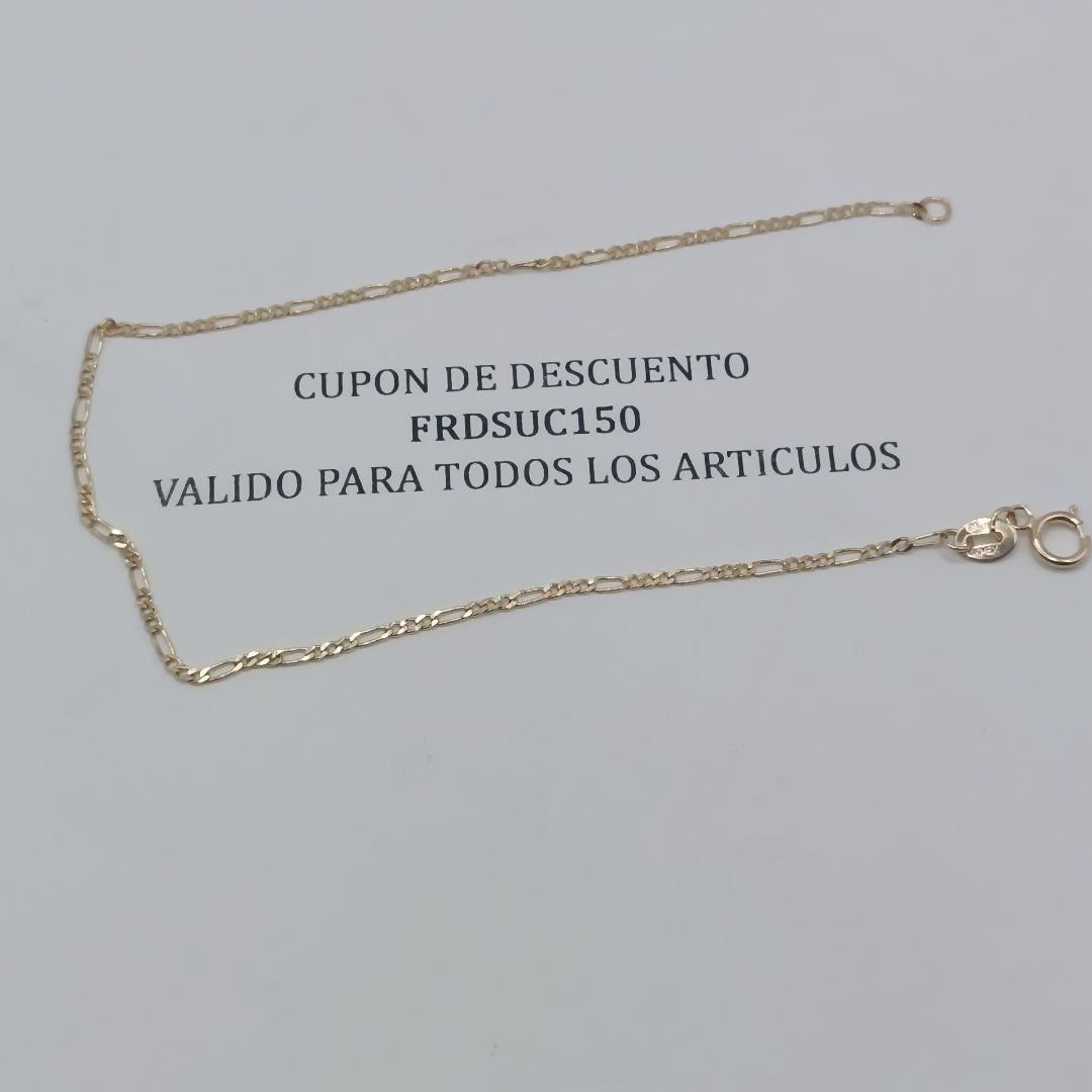 PULSERAS TEJIDO 3X1 ORO 14K 21 CM 1 GR (NUEVO)