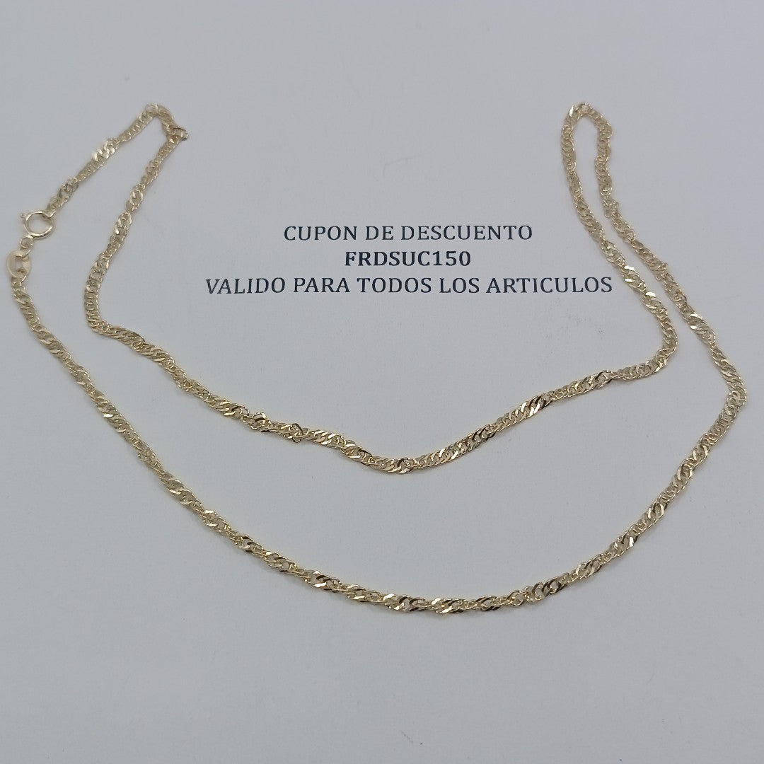 CADENAS TEJIDO MEDIO TORZAL ORO 10K 50 CM 3.8 GR (NUEVO)