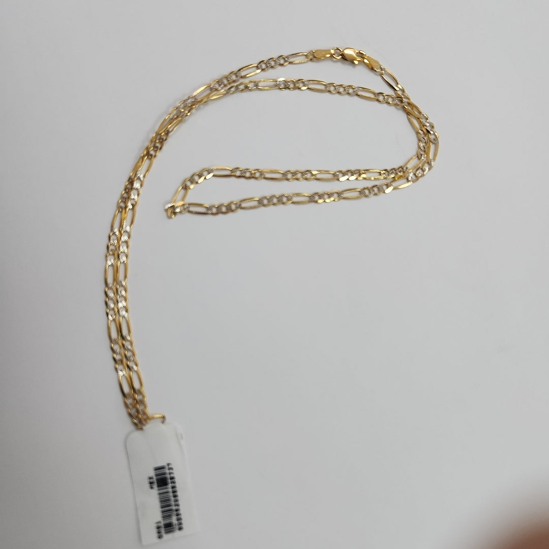 CADENAS TEJIDO 3X1 DIAMANTADO ORO 10K 55 CM 6.1 GR (NUEVO)