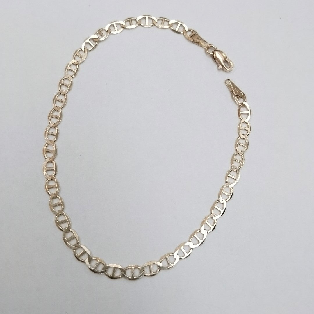 PULSERAS TEJIDO MARINERA ORO 14K 21 CM 3.2 GR (NUEVO)
