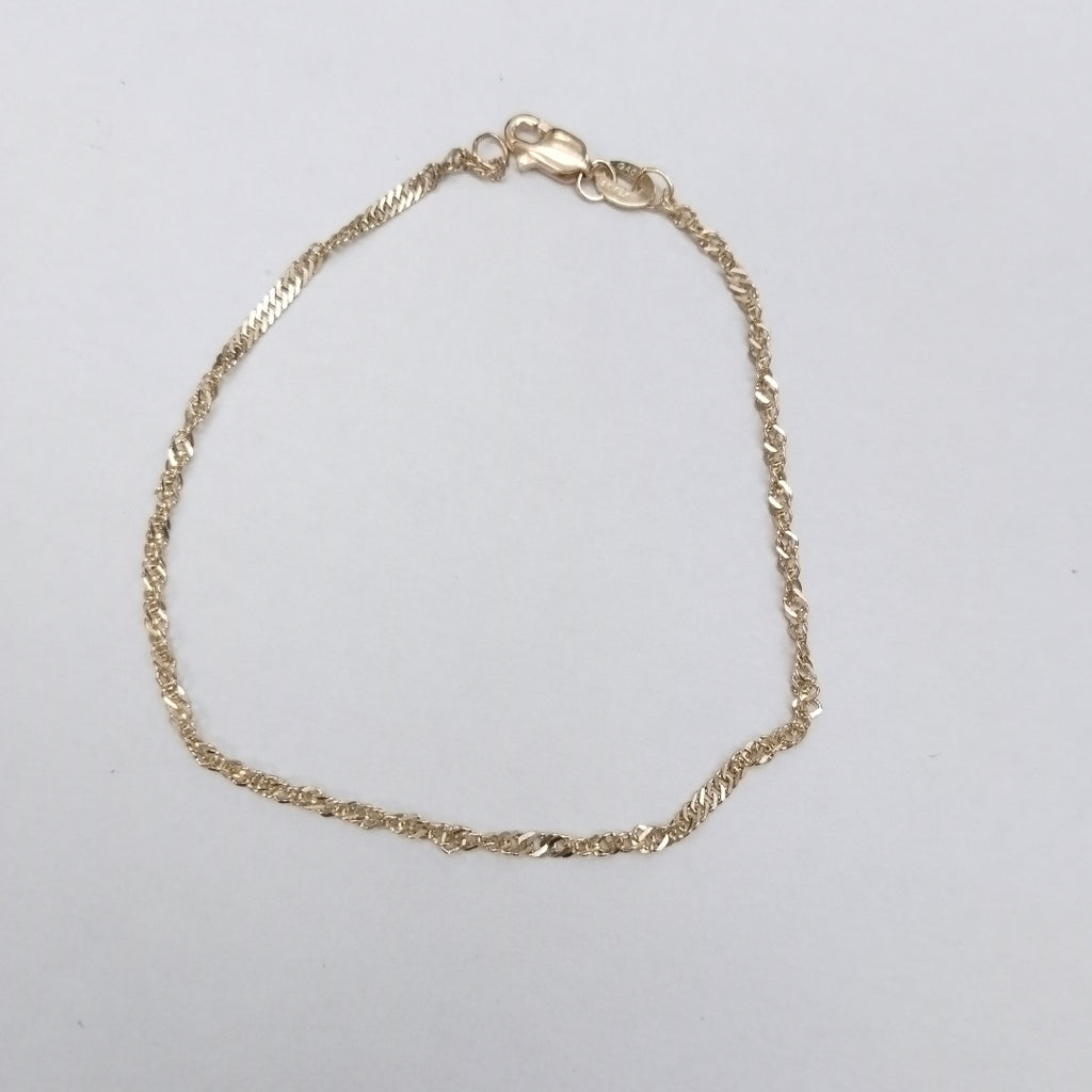 PULSERAS TEJIDO MEDIO TZL ORO 14K 18 CM 1.3 GR (NUEVO)