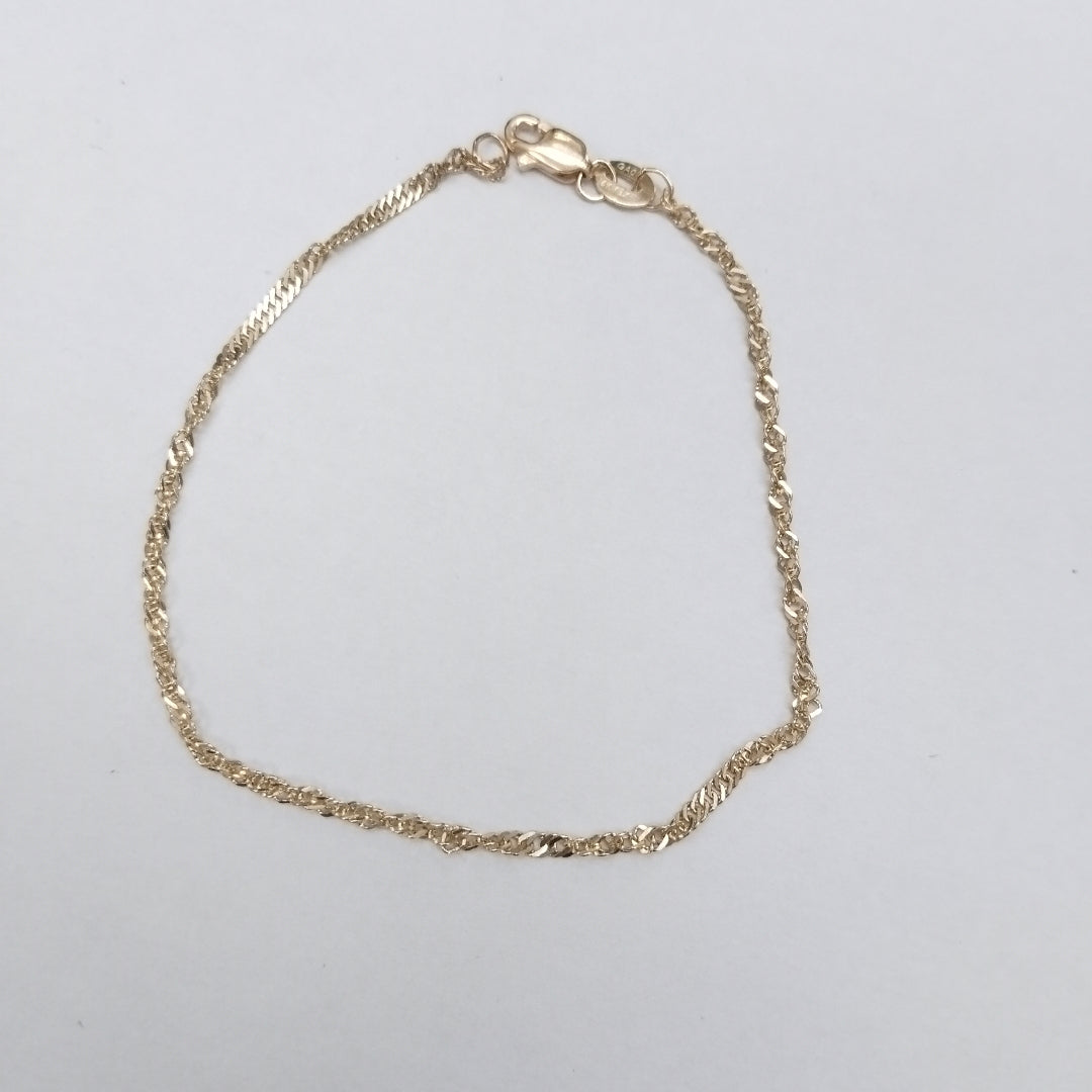 PULSERAS TEJIDO MEDIO TZL ORO 14K 18 CM 1.3 GR (NUEVO)
