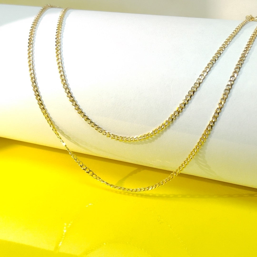 CADENAS TEJIDO BARBADA ORO 10K 55 CM 3.8 GR (NUEVO)