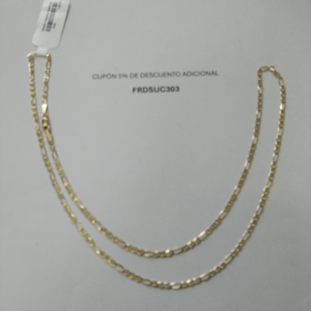 CADENAS TEJIDO FIGARO GUCHI ORO 10K 55 CM 4.9 GR (NUEVO)