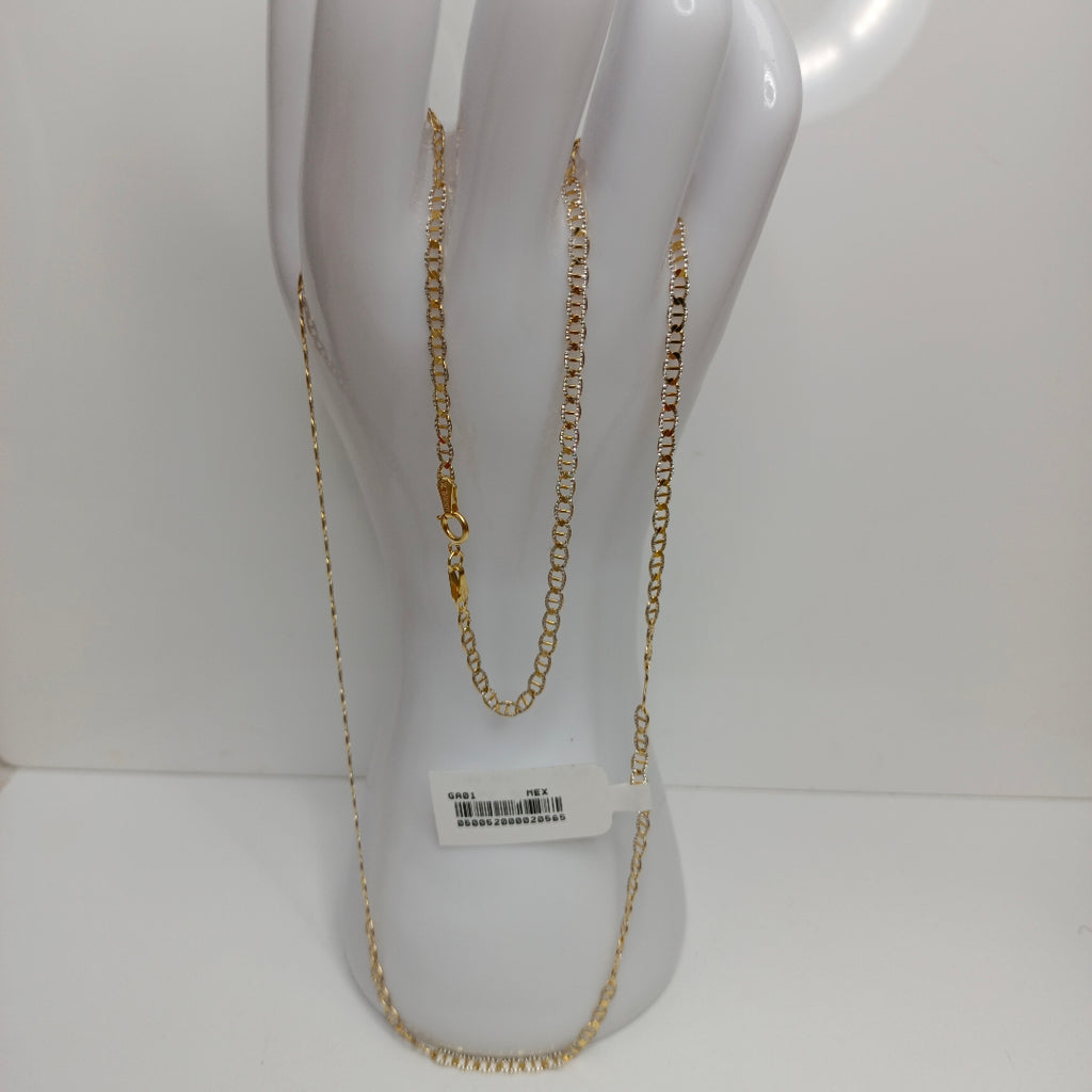 CADENAS TEJIDO GUCHI DIAMANTADO ORO 10K 55 CM 4 GR (NUEVO)