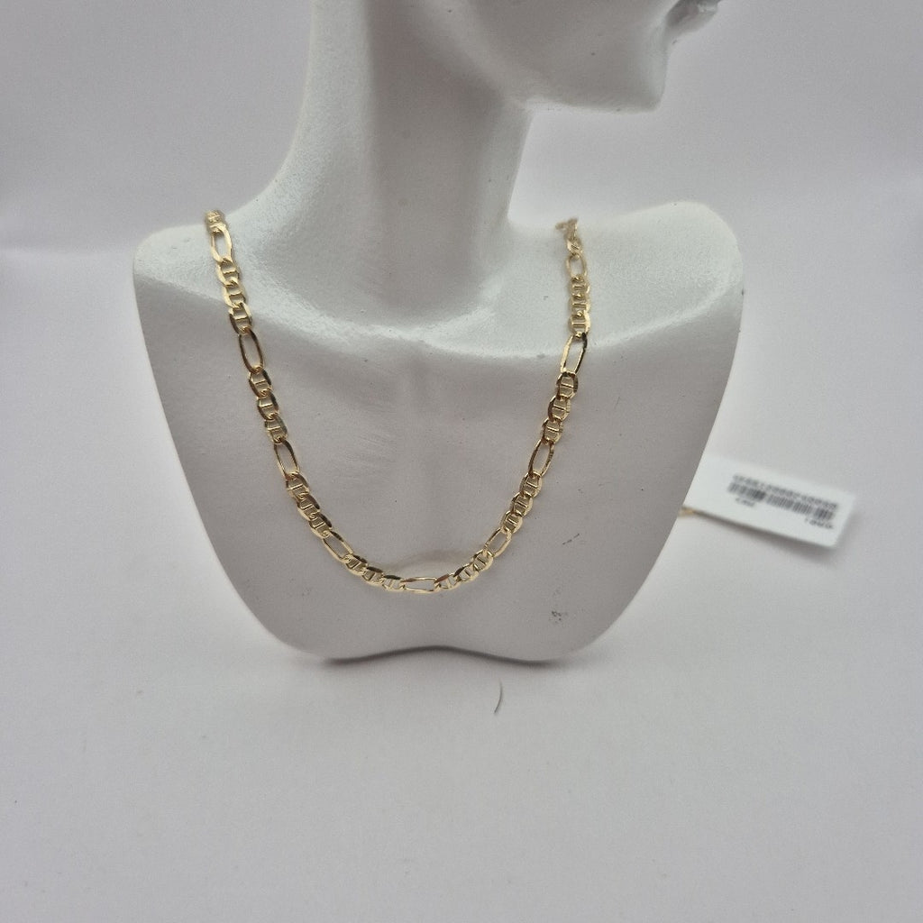 CADENAS TEJIDO FIGARO GUCHI ORO 10K 60 CM 5.3 GR (NUEVO)