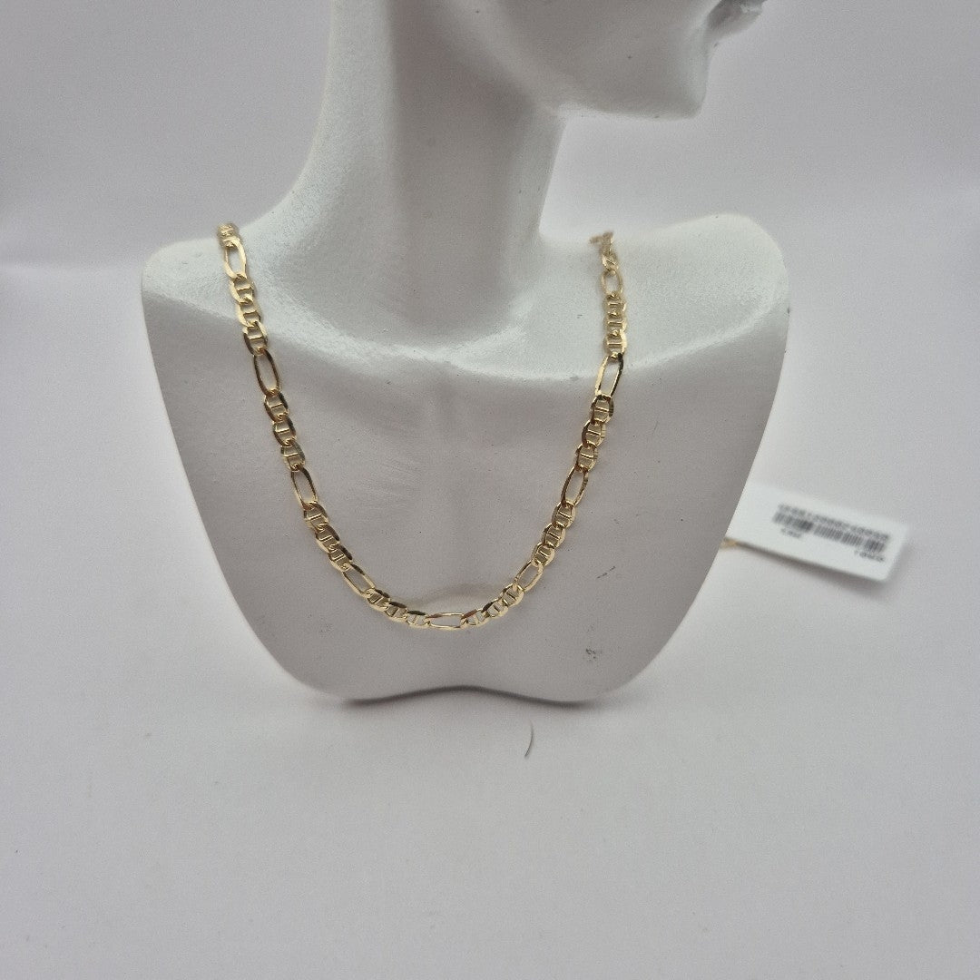 CADENAS TEJIDO FIGARO GUCHI ORO 10K 60 CM 5.3 GR (NUEVO)