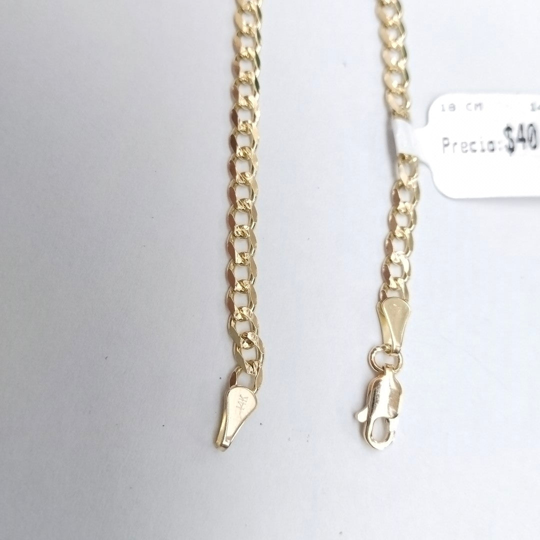 PULSERAS BARBADA ORO 14K 18 CM 4.6 GR (NUEVO)