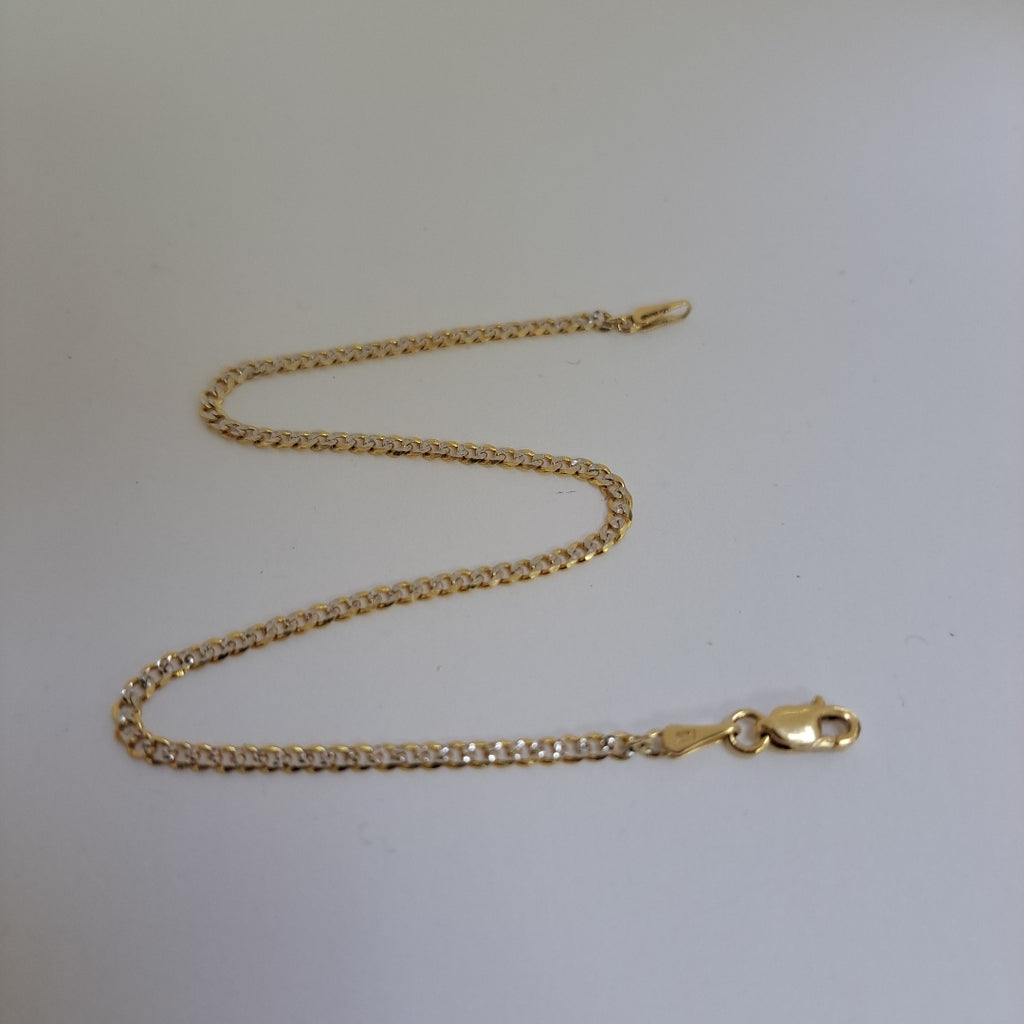 PULSERAS BARBADA DIAMANTADA ORO 14K 18 CM 2.4 GR (NUEVO)