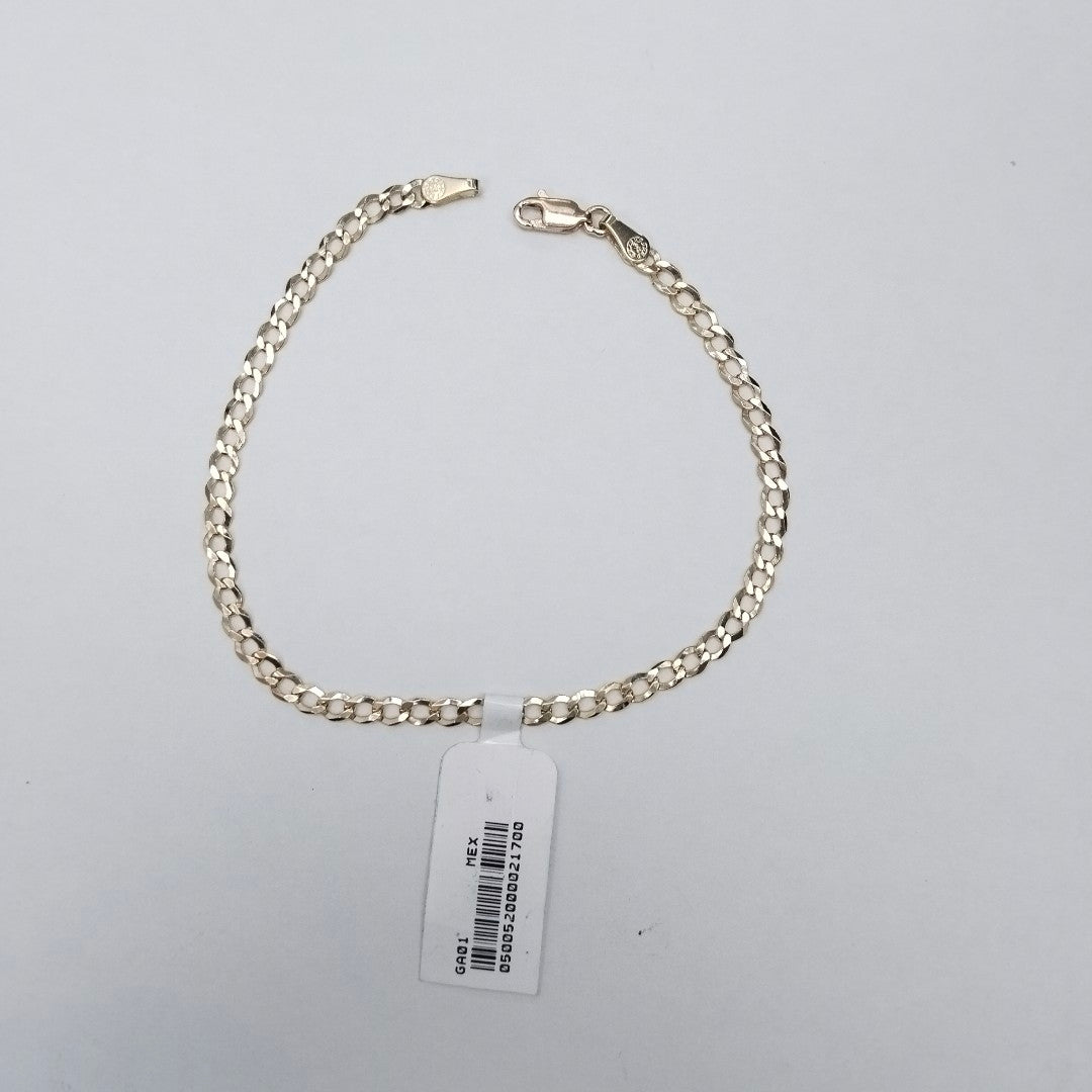 PULSERAS TEJIDO BARBADA ORO 10K 21 CM 3.8 GR (NUEVO)
