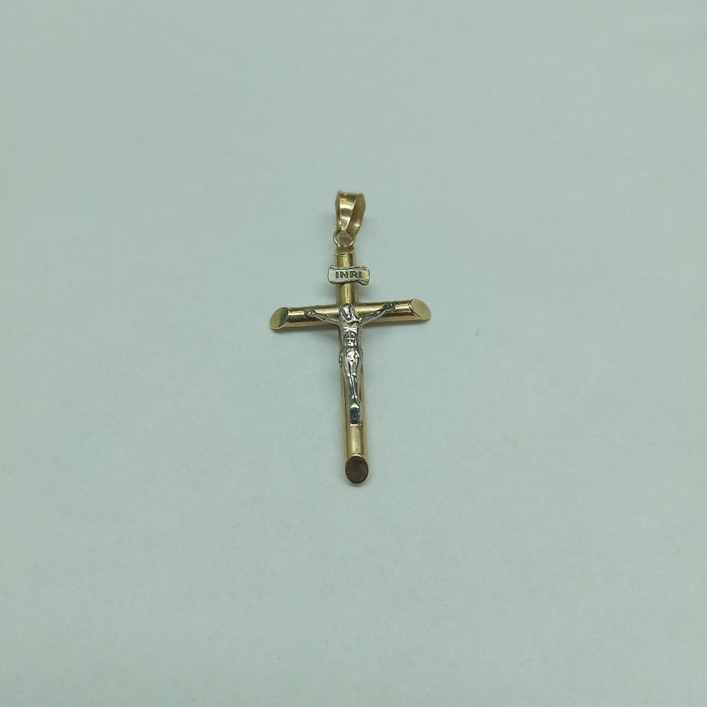 CRUCIFIJO ORO, ORO COMBINADO 10 K 1.3 GRMS (SEMINUEVO)